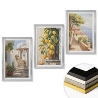 WANDBILDER 3er Set - 40x60 cm Silberner Rahmen - Lemon Streets Meerblick - Silberfarben, Kunststoff (40/60cm) - ArtPrintCave