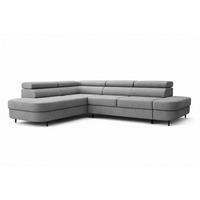 ECKSOFA Priam L-Form mit Schlaffunktion und Stauraum Modern Form Grau - Grau, Holz/Textil (275/203cm) - Muffo