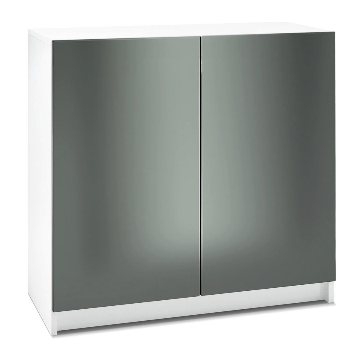 KOMMODE Elona, Büroschrank mit Soft-Close & Push-to-Open, Aktenschrank, Home Office & Büro, Weiß/Anthrazit matt, 82 x 78 x 37 cm - Anthrazit, Holzwerkstoff (82/78/37cm) - InnoFurn