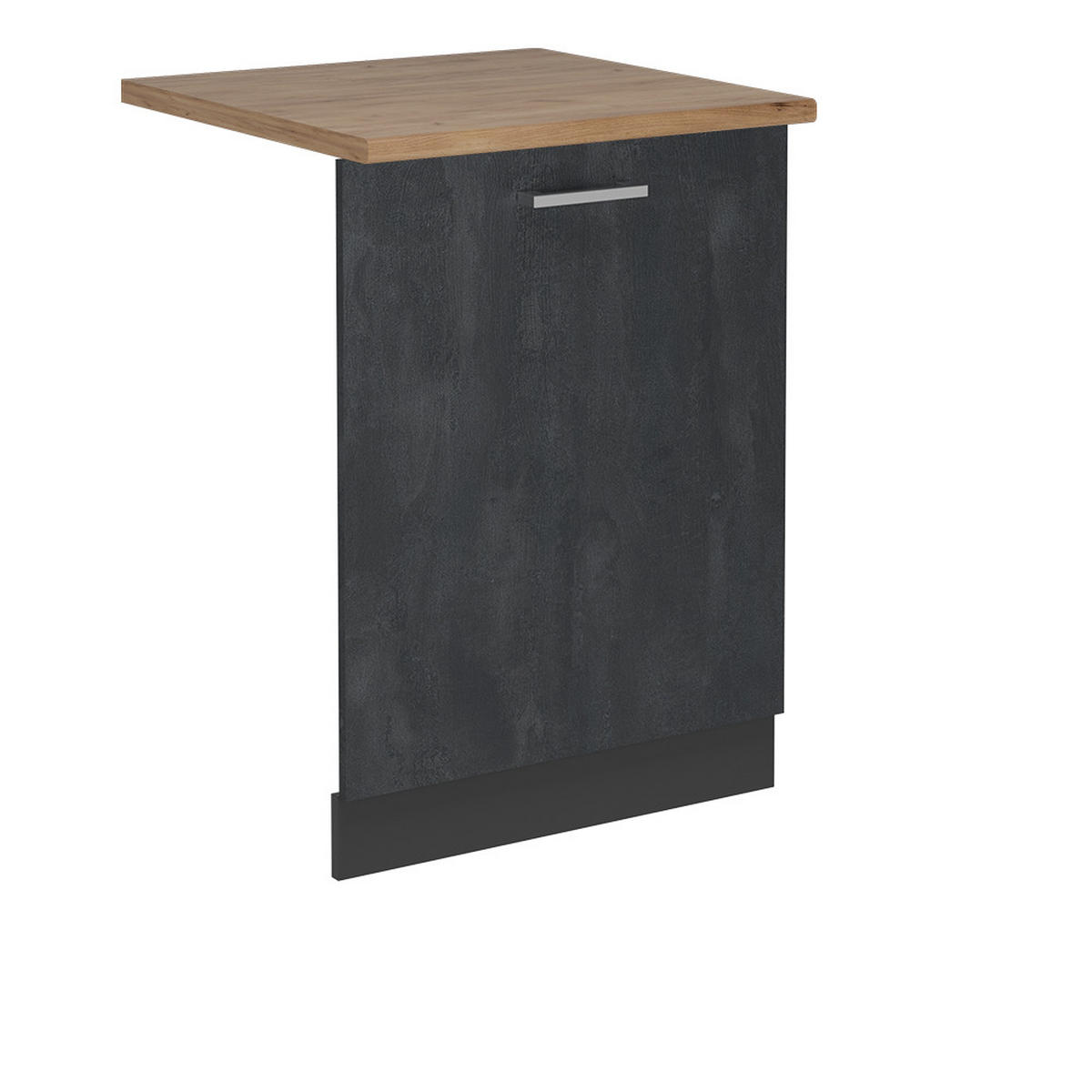 GESCHIRRSPÜLBLENDE R-Line Schwarz Beton 60 cm , AP Eiche - Anthrazit/Schwarz, Holzwerkstoff (60/81.8/1.6cm) - Vicco