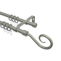 GARDINENSTANGE Olymp Allegra 200 cm, 2-läufig, 16 mm Ø Chrom matt - Chromfarben/Nickelfarben, Metall (200cm) - INTERDECO