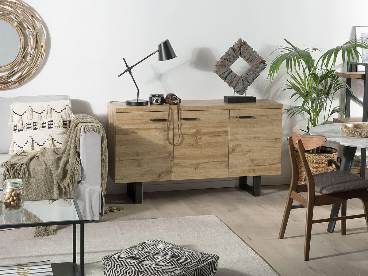 SKŘÍŇ Světle hnědá Timber - hnědá, kompozitní dřevo (140/79/42cm) - Beliani