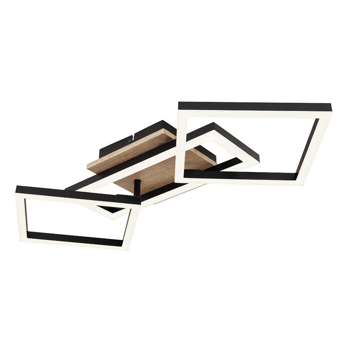 LED DECKENLEUCHTE Metall Holzoptik Schwarz - Schwarz, Metall (70/31/12cm) - Globo Lighting