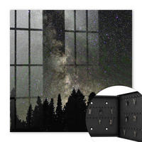 SCHLÜSSELBOX Schwarz 30x30 cm- Türöffnung nach rechts - Sternenhimmel - Schwarz, Metall (30/30/5cm) - TULUP