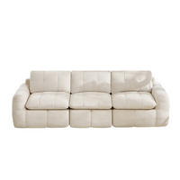 SOFA 264/97/68 cm in Beige aus Chenille mit ergonomischem Komfort - Beige, Textil (97/68/264cm) - Flora Grace
