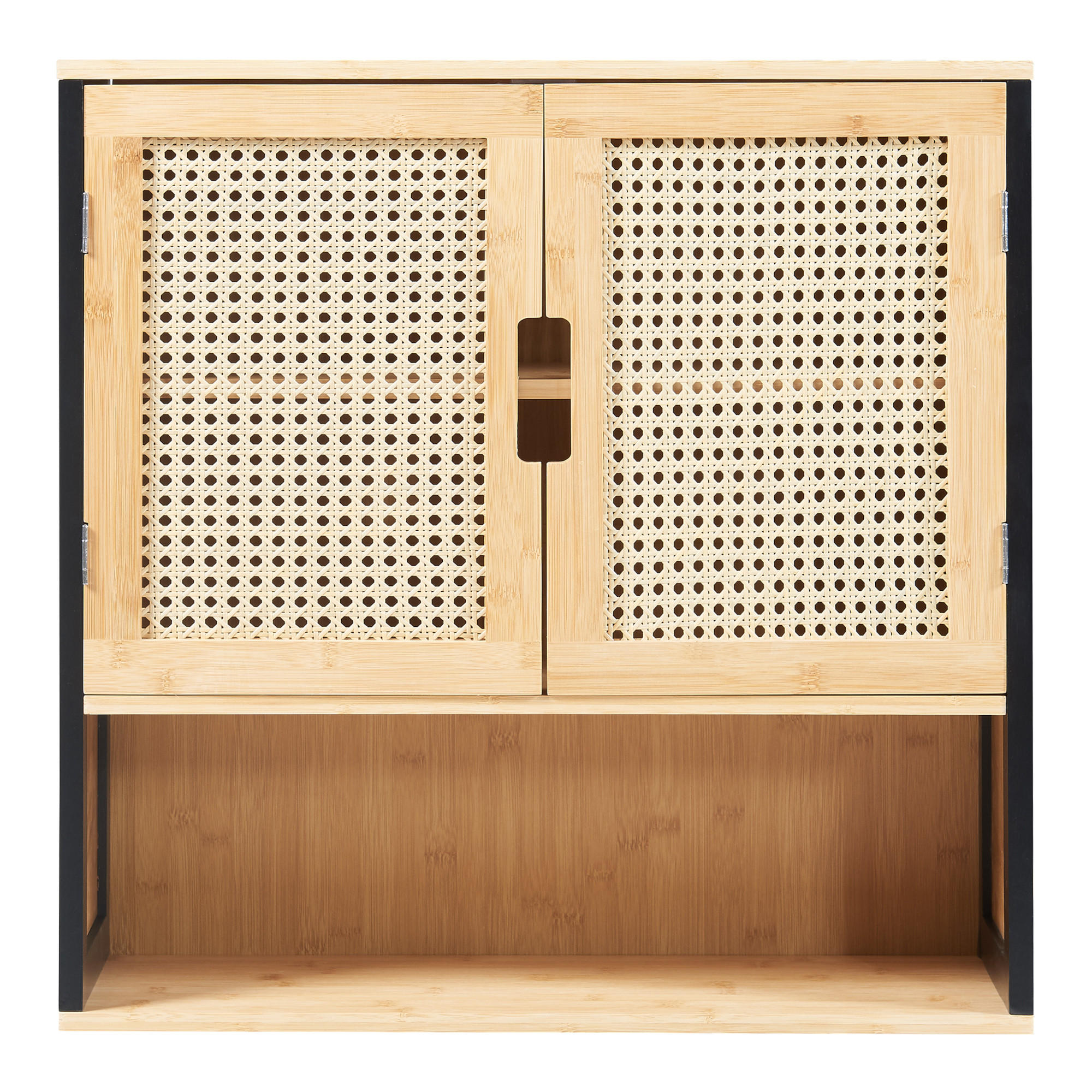 Thumbnail - [en.casa] Hängeschrank, Natur, Holz, Bambus, 60x60x20 cm, Badezimmer, Badezimmerschränke, Hängeschränke