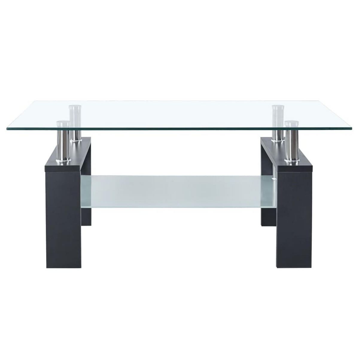 COUCHTISCH Grau Transparent 95x55x40 cm Hartglas - Grau, Glas (95/55/40cm) - furnicato