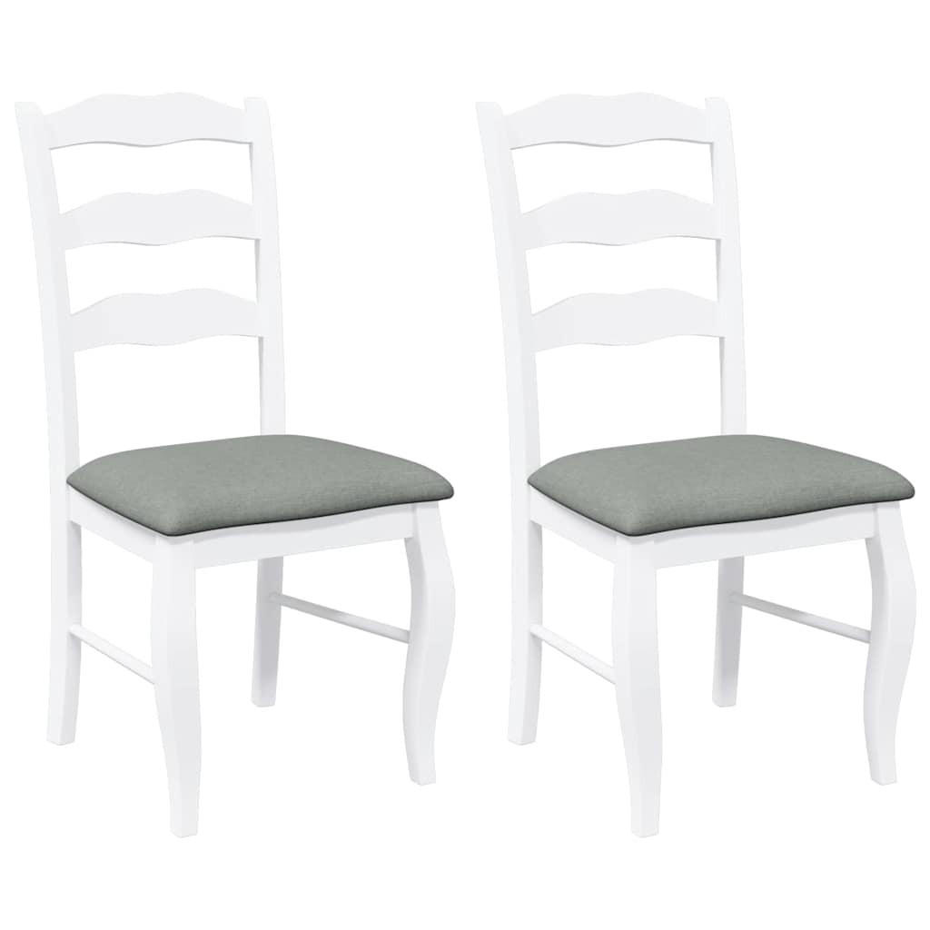 ESSZIMMERSTÜHLE Resz mit Kissen 2er-Set Weiß-Grau - Grau, Holz (48/99/53.5cm) - DELUKE