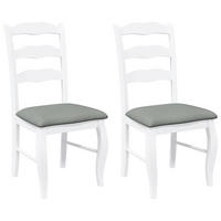 ESSZIMMERSTÜHLE Resz mit Kissen 2er-Set Weiß-Grau - Grau, Holz (48/99/53.5cm) - DELUKE
