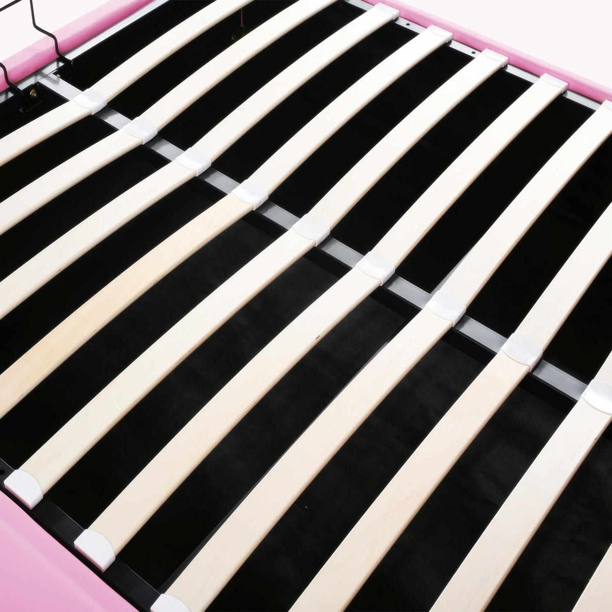 KINDERBETT 140x200 cm LED Krone rosa - Rosa, Textil (140/200cm) - LEBENLANG