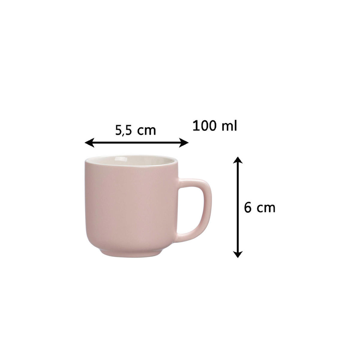 ESPRESSOTASSEN MIT UNTERTASSEN Jasper Rosa 100 ml 4er Set - Rosa, Keramik (1/1/1cm) - Ritzenhoff Breker