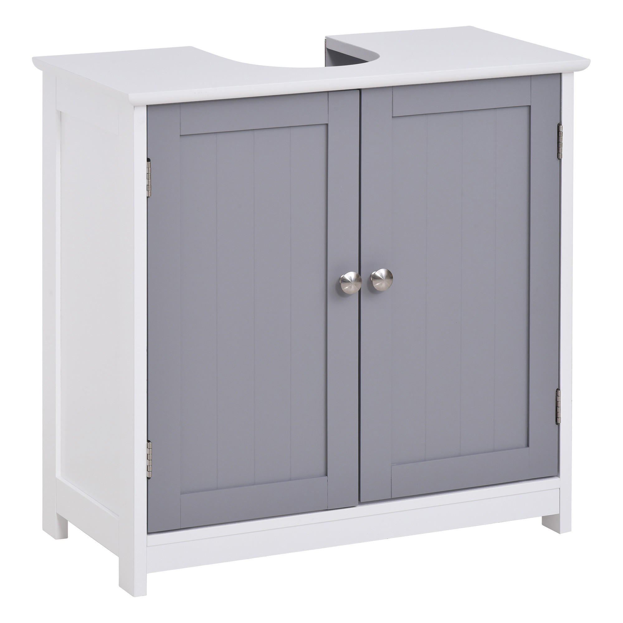 WASCHBECKENUNTERSCHRANK Grau und Weiß 1 Stück - Grau, Kunststoff (60/60/30cm) - GiPP