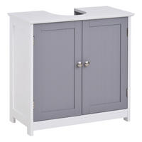 WASCHBECKENUNTERSCHRANK Grau und Weiß 1 Stück - Grau, Kunststoff (60/60/30cm) - GiPP
