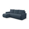 ECKSOFA Sprento Dunkelblau, in Chenille-Stoff, mit Schlaffunktion und Bettzeugfach - Blau, Holzwerkstoff/Textil (230/149cm) - Bettso