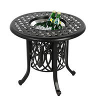 GARTEN-BISTROTISCH 55 cm Bronze Aluminium Outdoor Beistelltisch mit integriertem Eiseimer für Terrasse & Balkon - Bronzefarben, Metall (55/55/49cm) - Urban Meuble