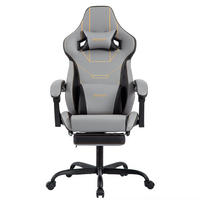 GAMINGSTUHL Gepolstert mit Fußablage Ergonomisch Grau - Grau, Metall (52.98/128.98/50.98cm) - Kaket