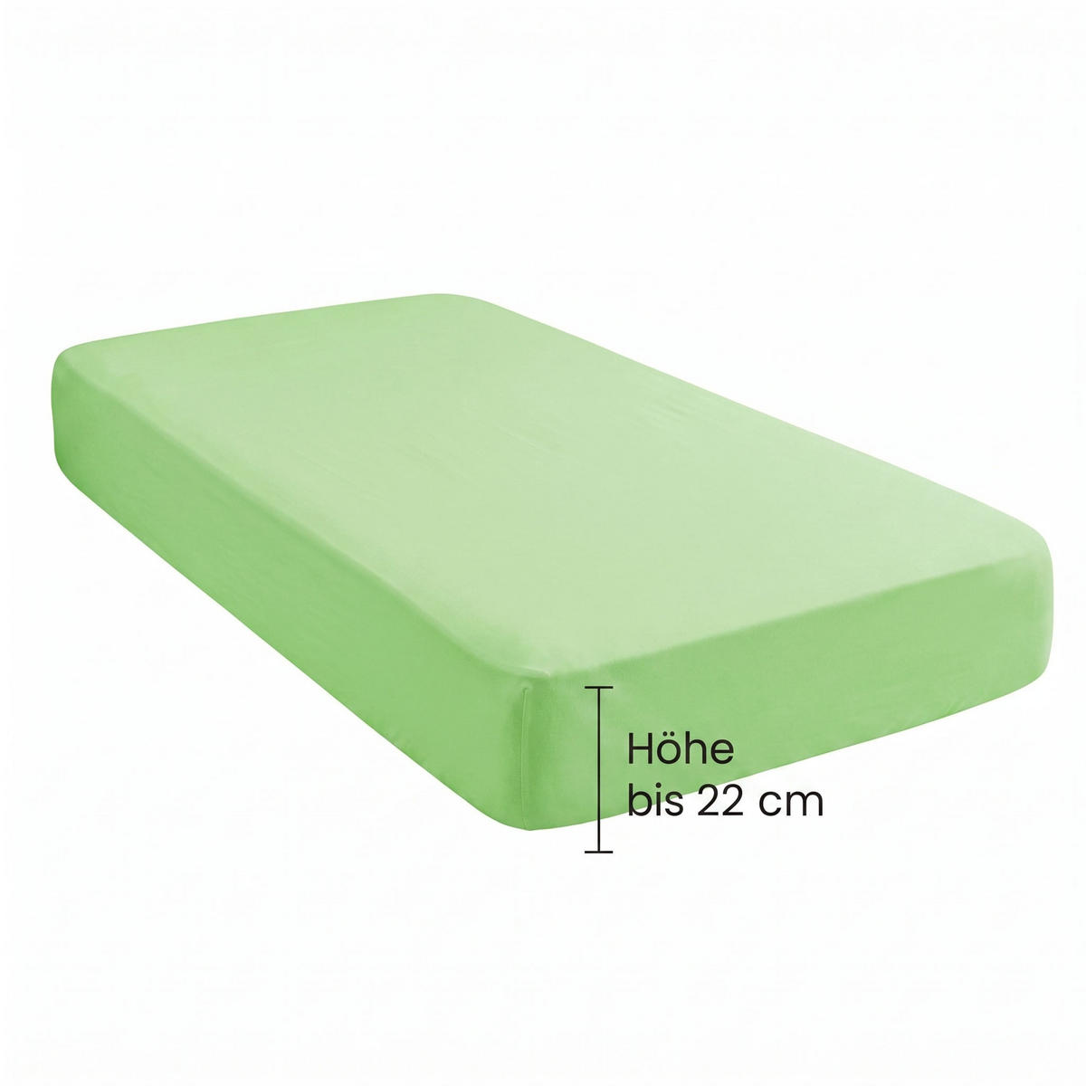 SPANNBETTTUCH Basic Jersey hellgrün, 90x190 cm - 100x200 cm - Hellgrün, Textil (100/200cm) - biberna
