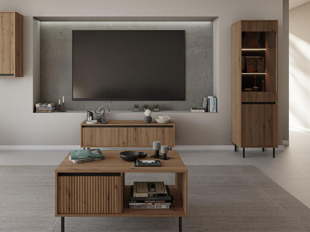 TV-SCHRANK auf Füßen CIAO eiche evoke - Beige, Holzwerkstoff (179/65/40cm) - Compleo24