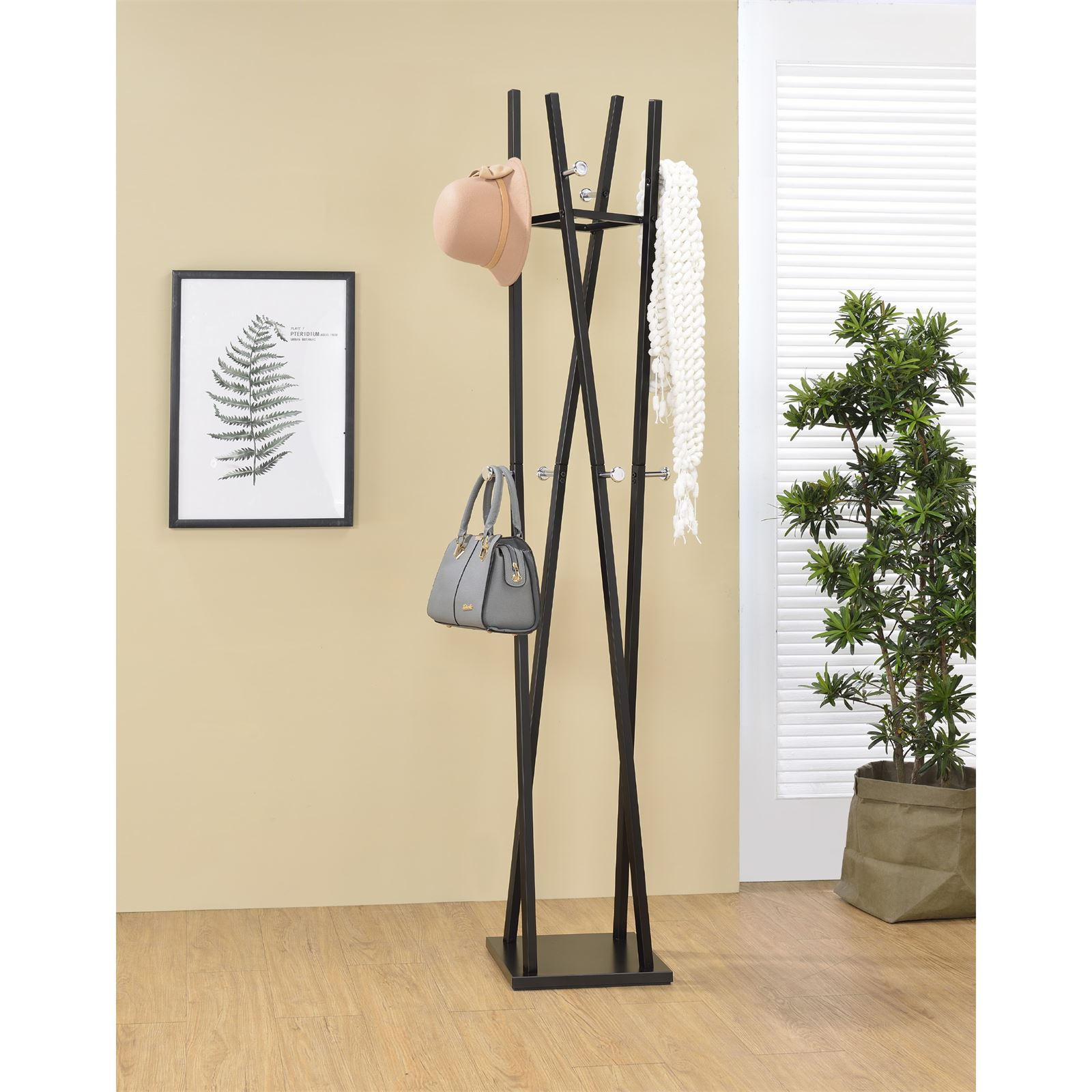KLEIDERSTÄNDER VITUS - Schwarz, Metall (30/181/30cm) - IDIMEX