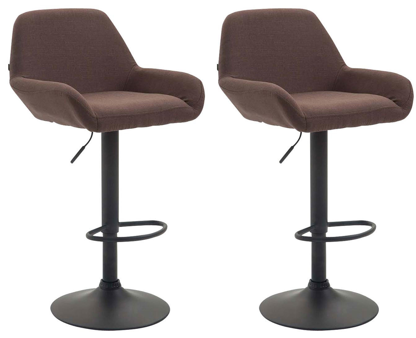 BARHOCKER 2er Set Stoff braun - Schwarz/Braun, Textil/Metall (51/89/52cm) - CLP
