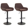 BARHOCKER 2er Set Stoff braun - Schwarz/Braun, Textil/Metall (51/89/52cm) - CLP