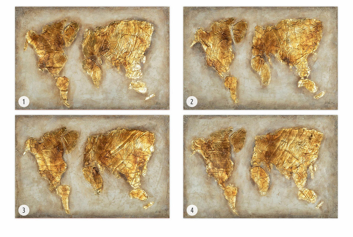 ÖLGEMÄLDE 120/80 cm - Beige/Goldfarben, Holz/Textil (3.24/80cm) - KUNSTLOFT