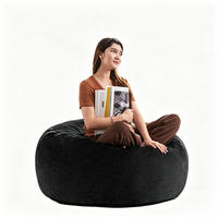 SITZSACK 90x90cm Schwamm Bequemer - Schwarz, Textil (90/21/90cm) - Raelunyi