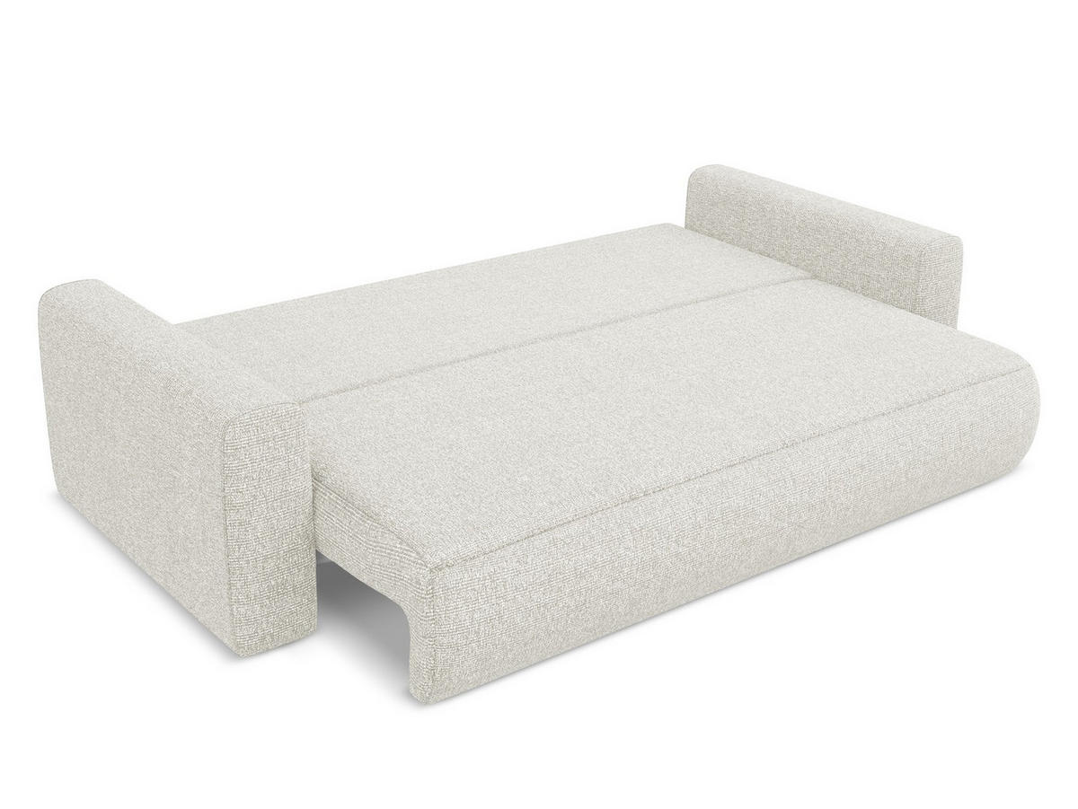 3-SITZER SOFA mit Schlaffunktion Strukturstoff Stoff Beige - Beige/Creme, Kunststoff/Textil (238/82/105cm) - Makamii