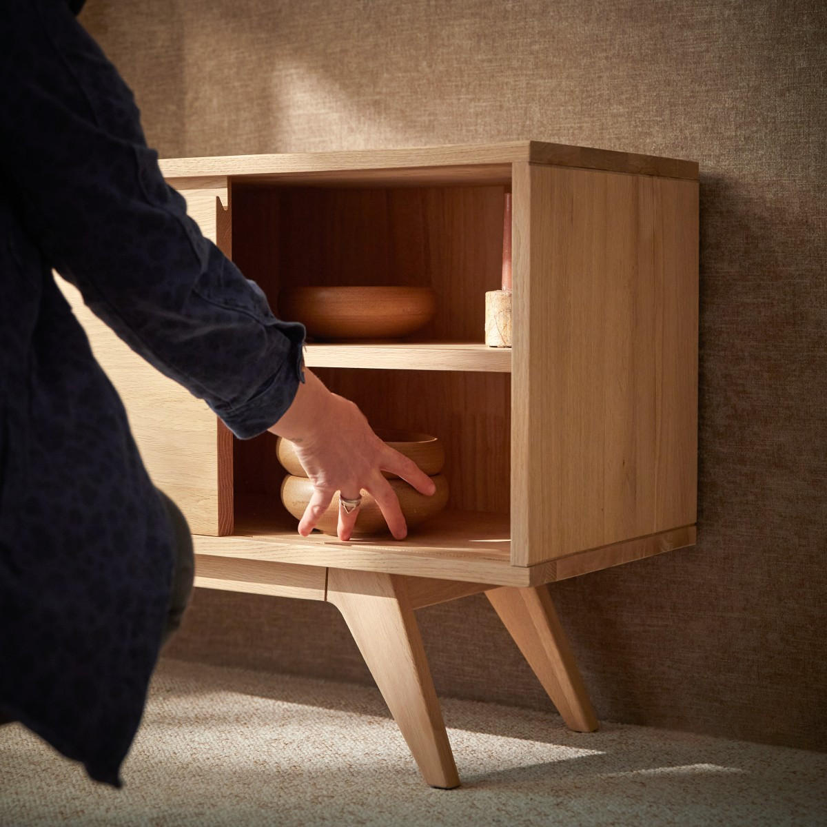SIDEBOARD Esmée Natur aus Eiche - Naturfarben, Holz (130/60/35cm) - Tikamoon