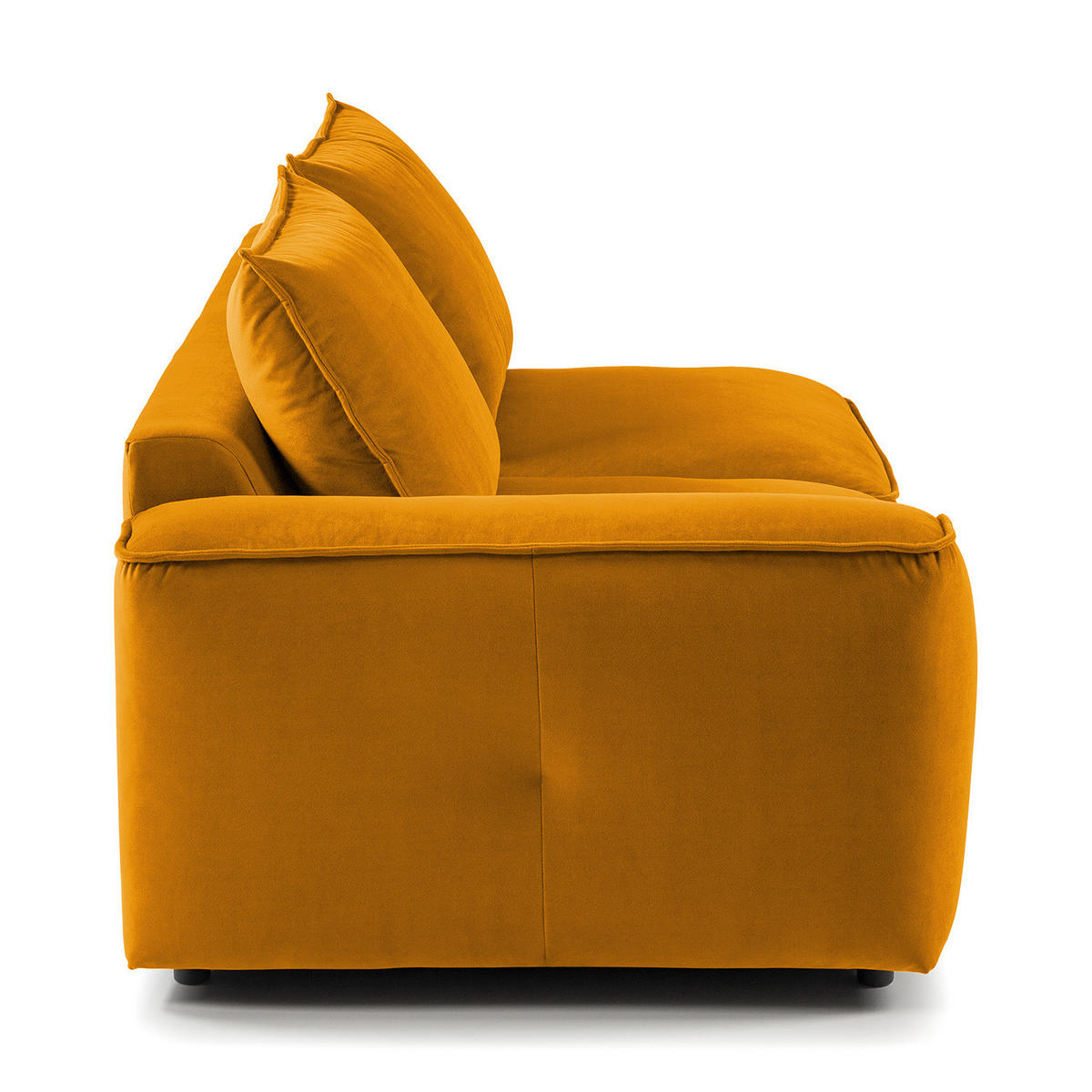 2,5-SITZER SOFA - modular - Schwarz/Orange, Holz/Kunststoff (189/80/99cm) - home24