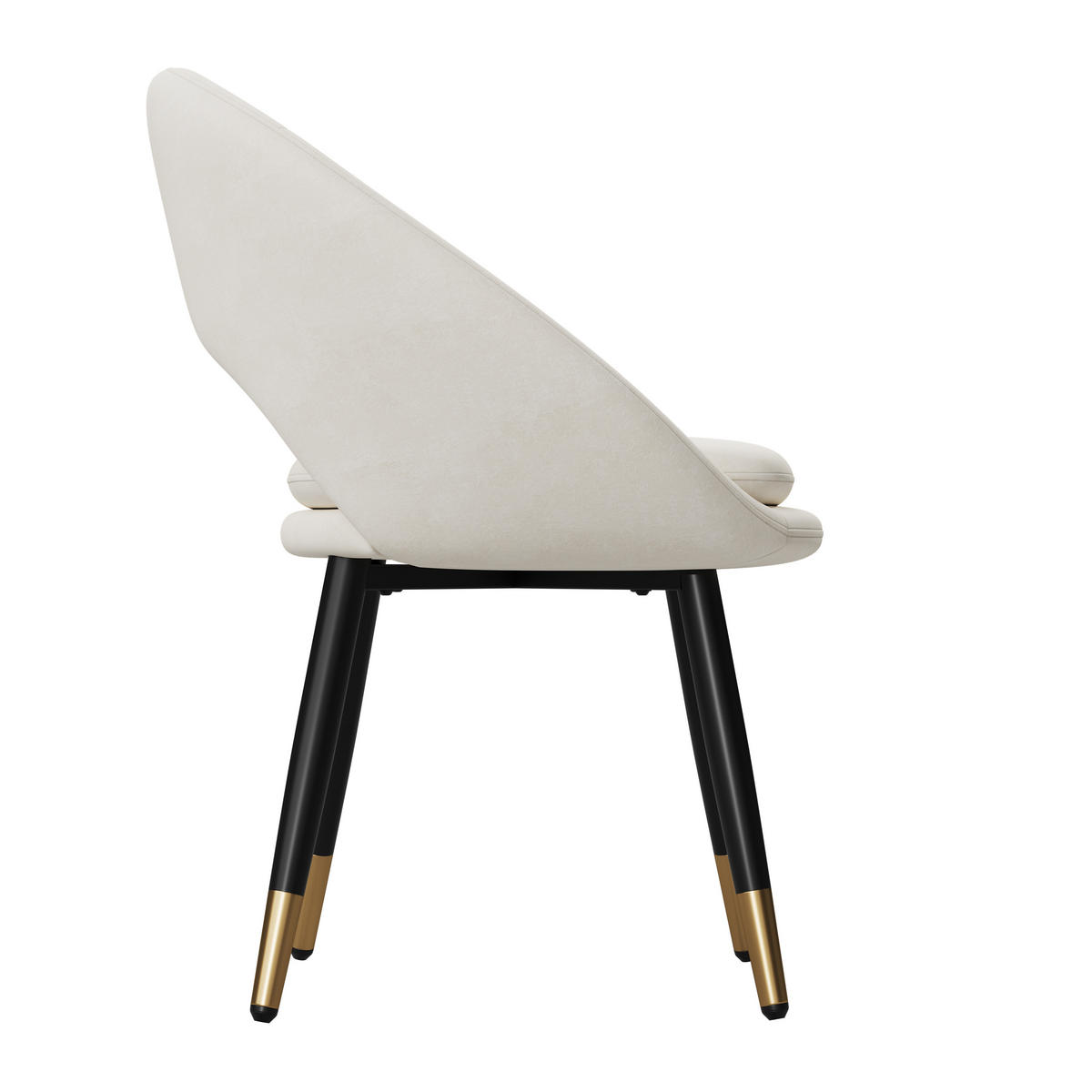JÍDELNÍ ŽIDLE ergonomické (sada 2 ks), sametové čalounění, kovové nohy - béžová, textil (59/77.5/59cm) - Urban Meuble