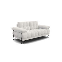 SOFA BUBBARA 2-Sitzer, creme - Creme/Schwarz, Holz/Textil (185/87/96cm) - Courtois Laville