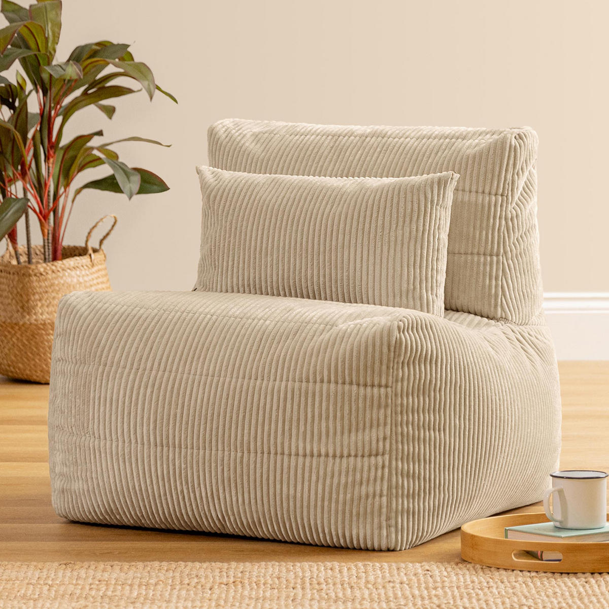 SITZSACK-SESSEL Noa modular Cord - Beige, Textil (75/70/78cm) - icon