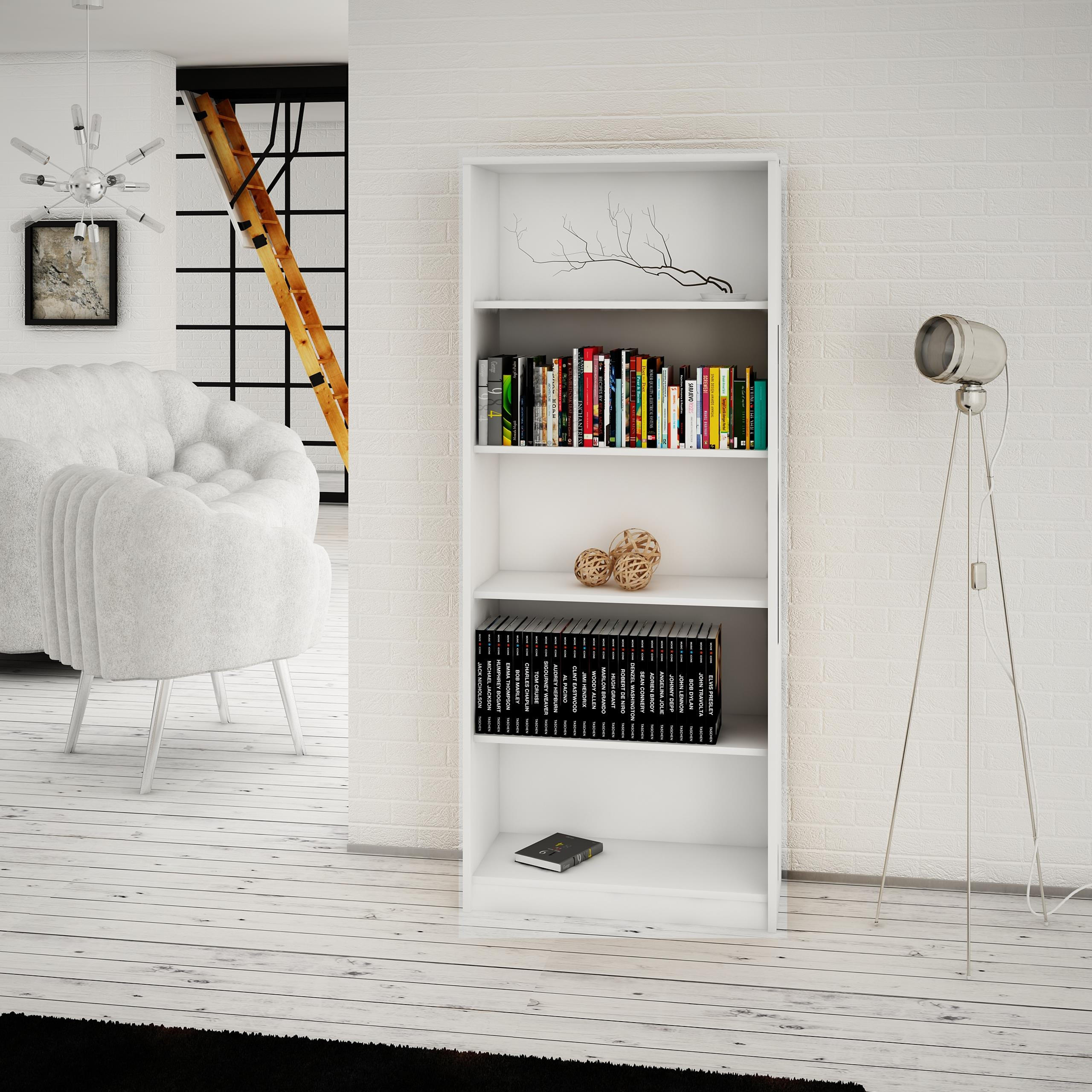 BÜCHERREGAL R3 Weiß 58/30/176 cm - Weiß, Holzwerkstoff (58/176/30cm) - Matkam Möbel