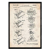 POSTER Lego Bausteine Patent A3 Rahmenlos - Klar, Papier (29.7/5/42cm) - Nacnic