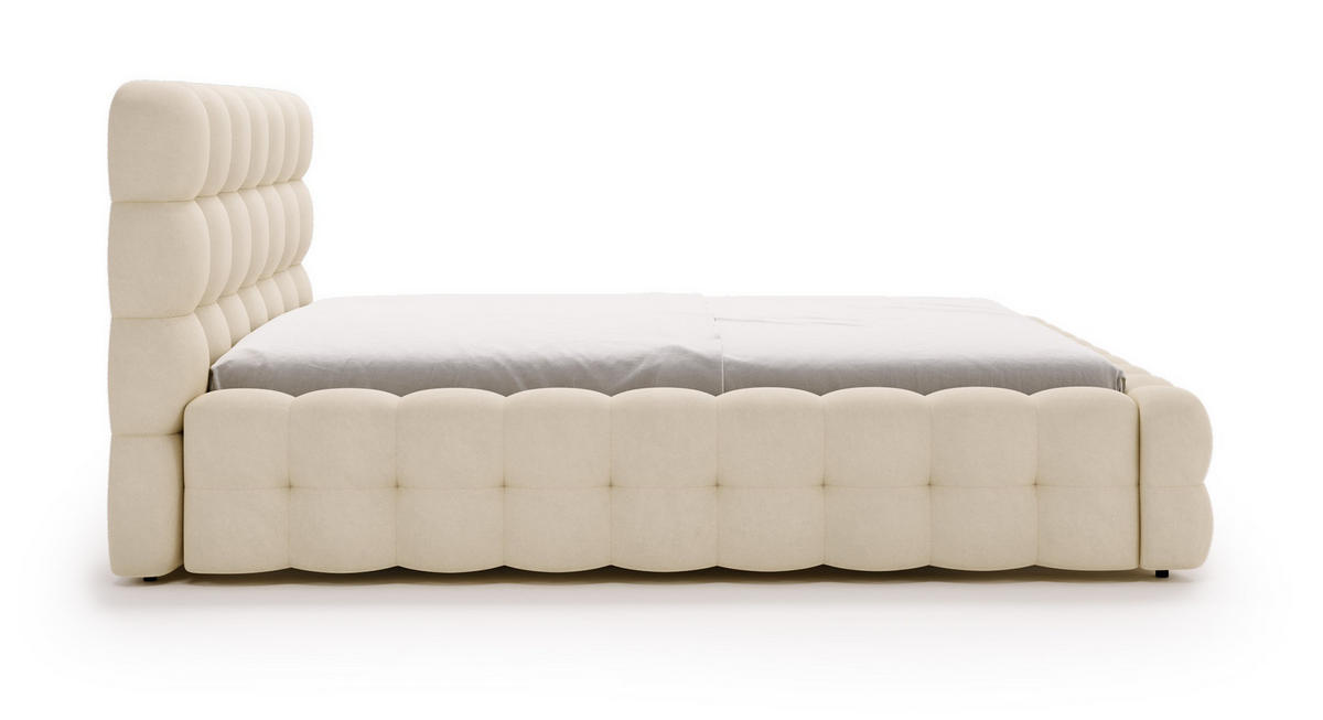 POLSTERBETT 140x200 cm Parlas Bis, Bettkasten, Lattenrost, Vanille - Beige, Holz/Textil (140/200cm) - Emporius