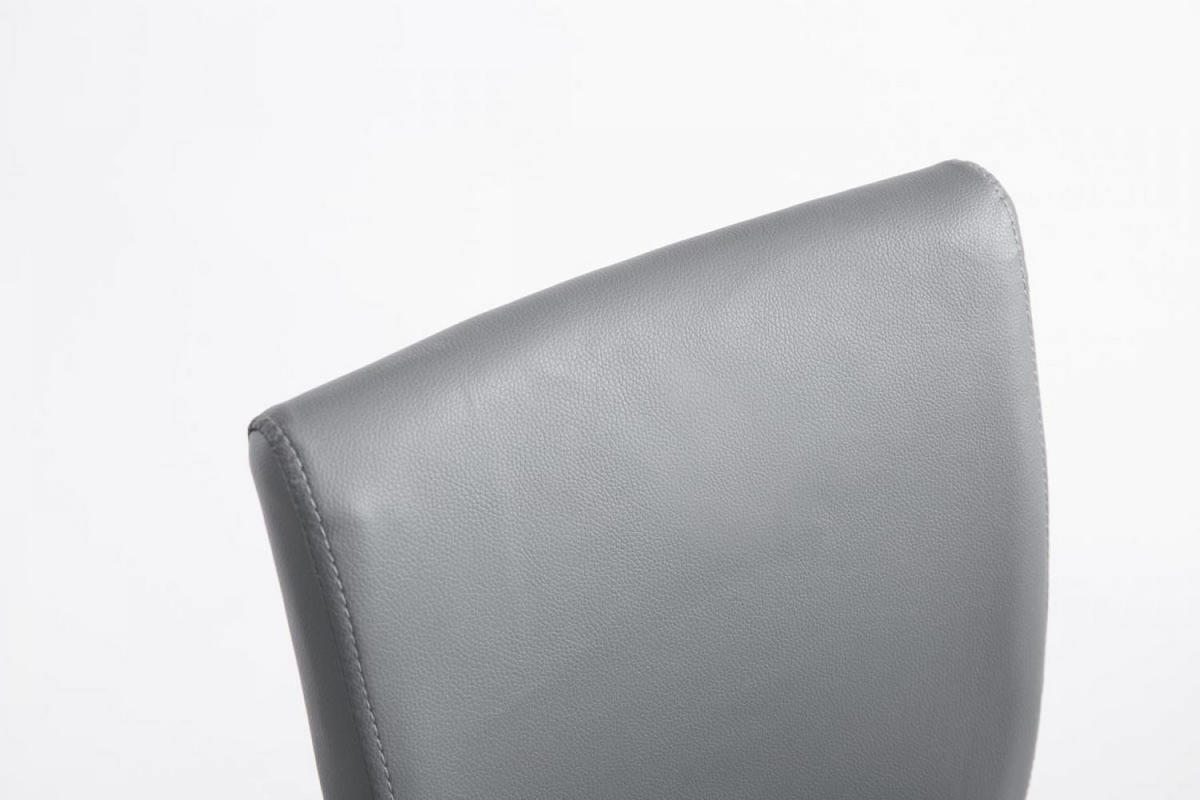 BARHOCKER Lederlook grau - Chromfarben/Grau, Textil/Metall (38.5/95/47cm) - CLP