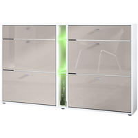 SCHUHSCHRANK Today Fronten in Sandgrau Hochglanz - Sandfarben, Holzwerkstoff (155.5/95/28cm) - Vladon