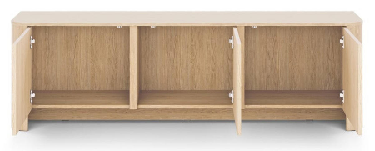 TV-LOWBOARD Eiche Vincenza BALI Drei Türen Abgerundete Formen - Gelb, Holzwerkstoff (168/52/39cm) - Sepro Meble