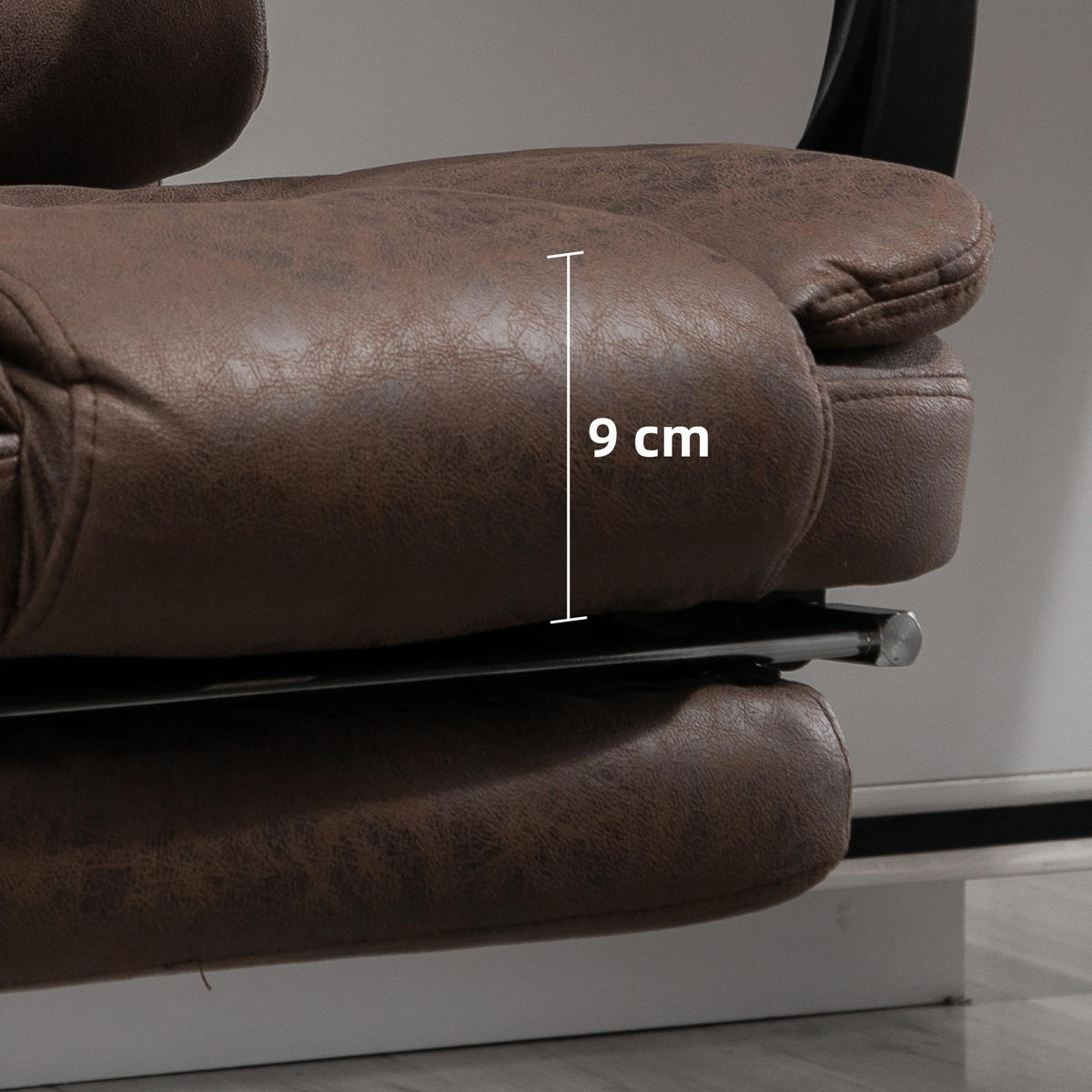 BÜROSTUHL mit Massagefunktion, Ergonomisch Schreibtischstuhl mit Liegefunktion - Silberfarben/Braun, Kunststoff/Textil (70/119/65cm) - Vinsetto
