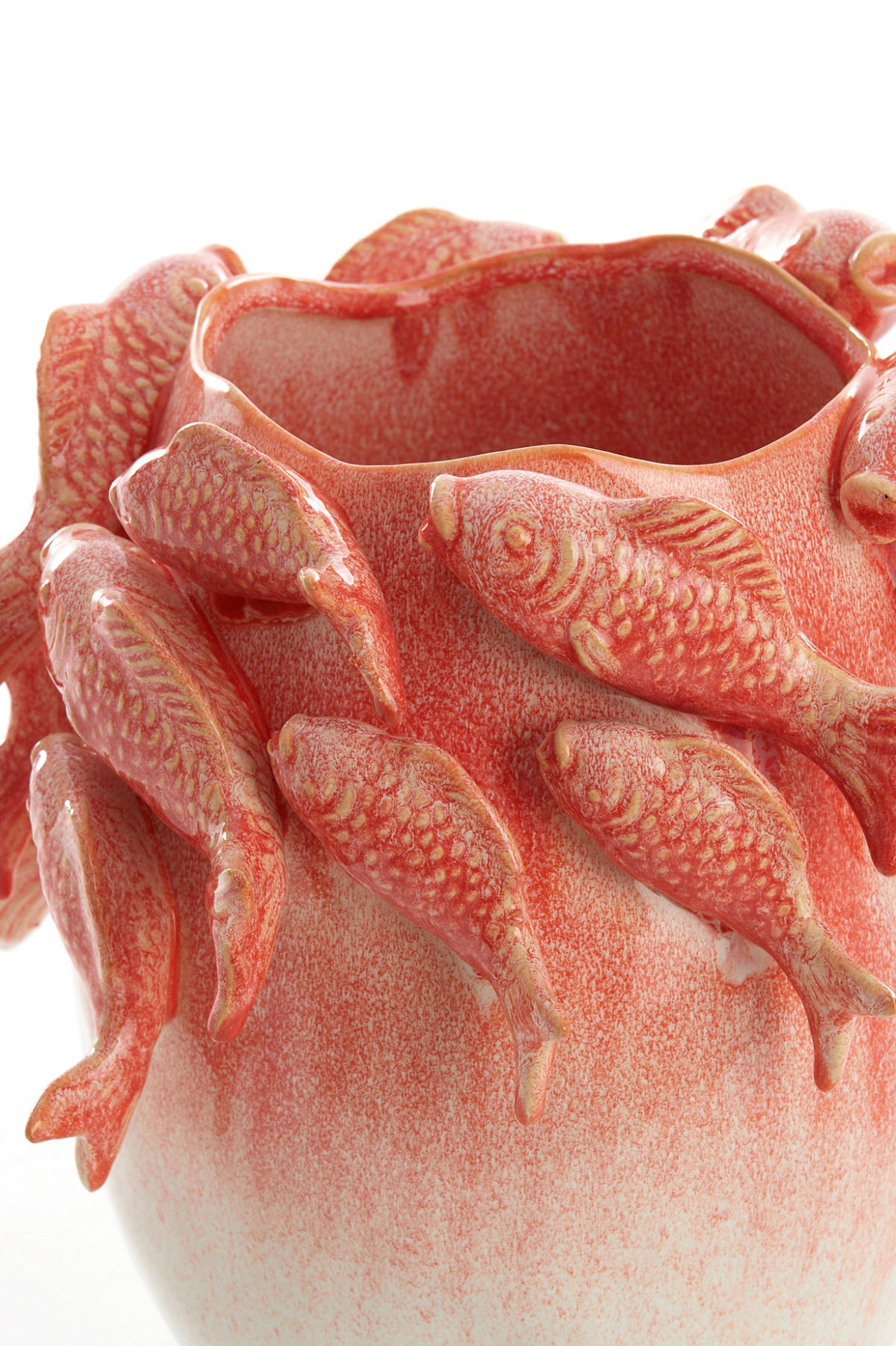 VASE Fisch Rot Ø29/27 cm - Rot, Keramik (27cm) - Light & Living