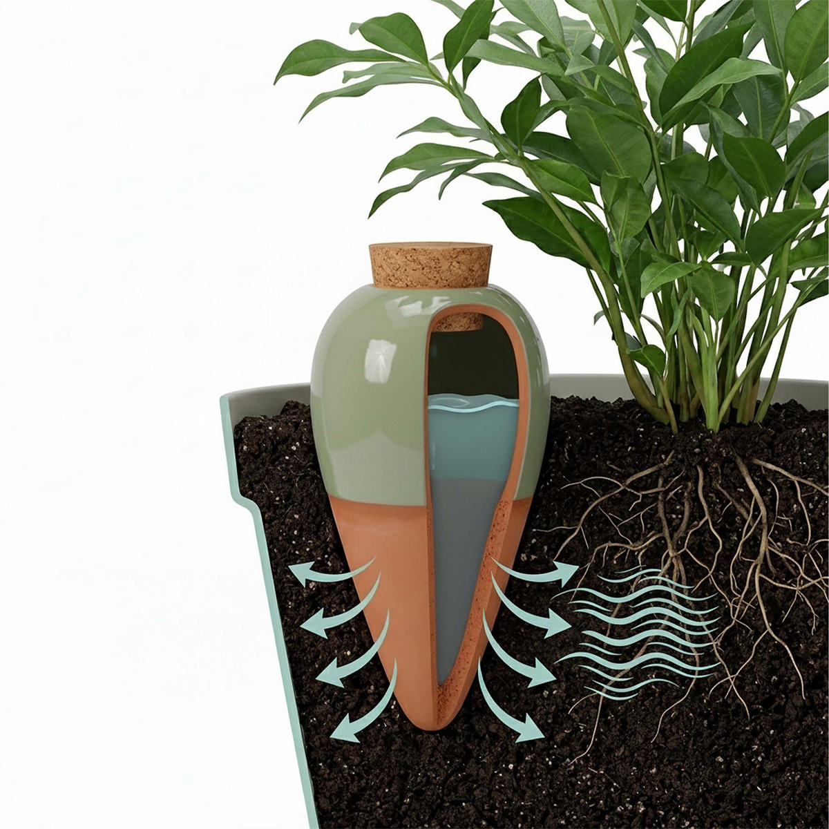 ZAVLAŽOVAČ Šalviová 4-dielny-set - viacfarebná, prírodné materiály/keramika (8/16/8cm) - Relaxdays