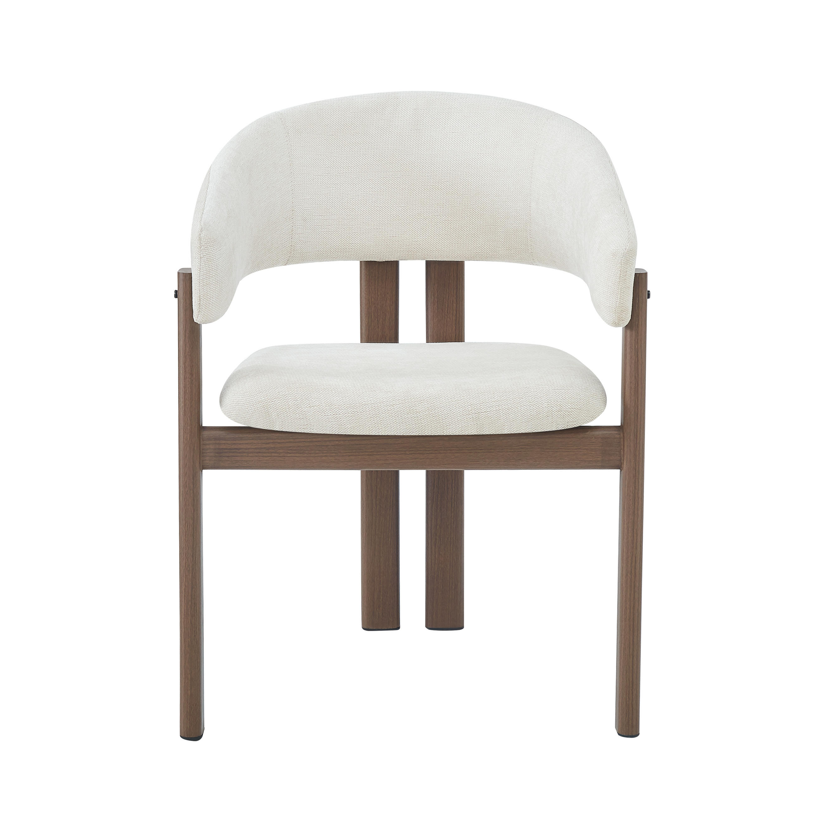 ESSTUHL 2er-Set Walnuss-Optik Beige mit Armlehnen und Leinenstoff - Walnussfarben, Textil (61.5/83/52.5cm) - PANGIVO