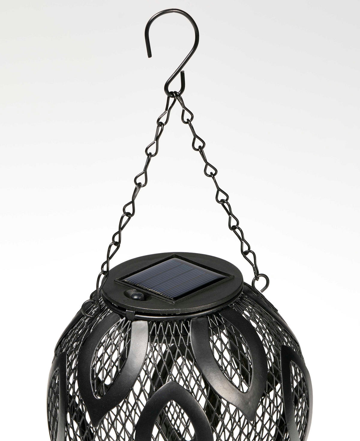 LED-SOLAR-HEISSLUFTBALLON - wetterfestes Windlicht mit Dämmerungssensor für Garten und Terrasse, schwarz, 1er-Set - Schwarz, Metall (13/13/36cm) - Northpoint