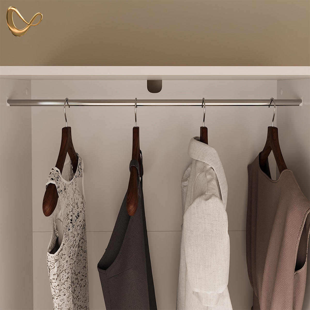 GARDEROBA Trento Bela - bela, leseni material (80/200/50cm) - Livinity®