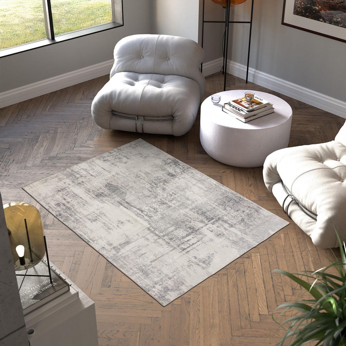 TEPPICH Vintage Design Nadira,rutschfeste Unterseite,beige/grau - Beige/Grau, Textil (120/170cm) - tectake