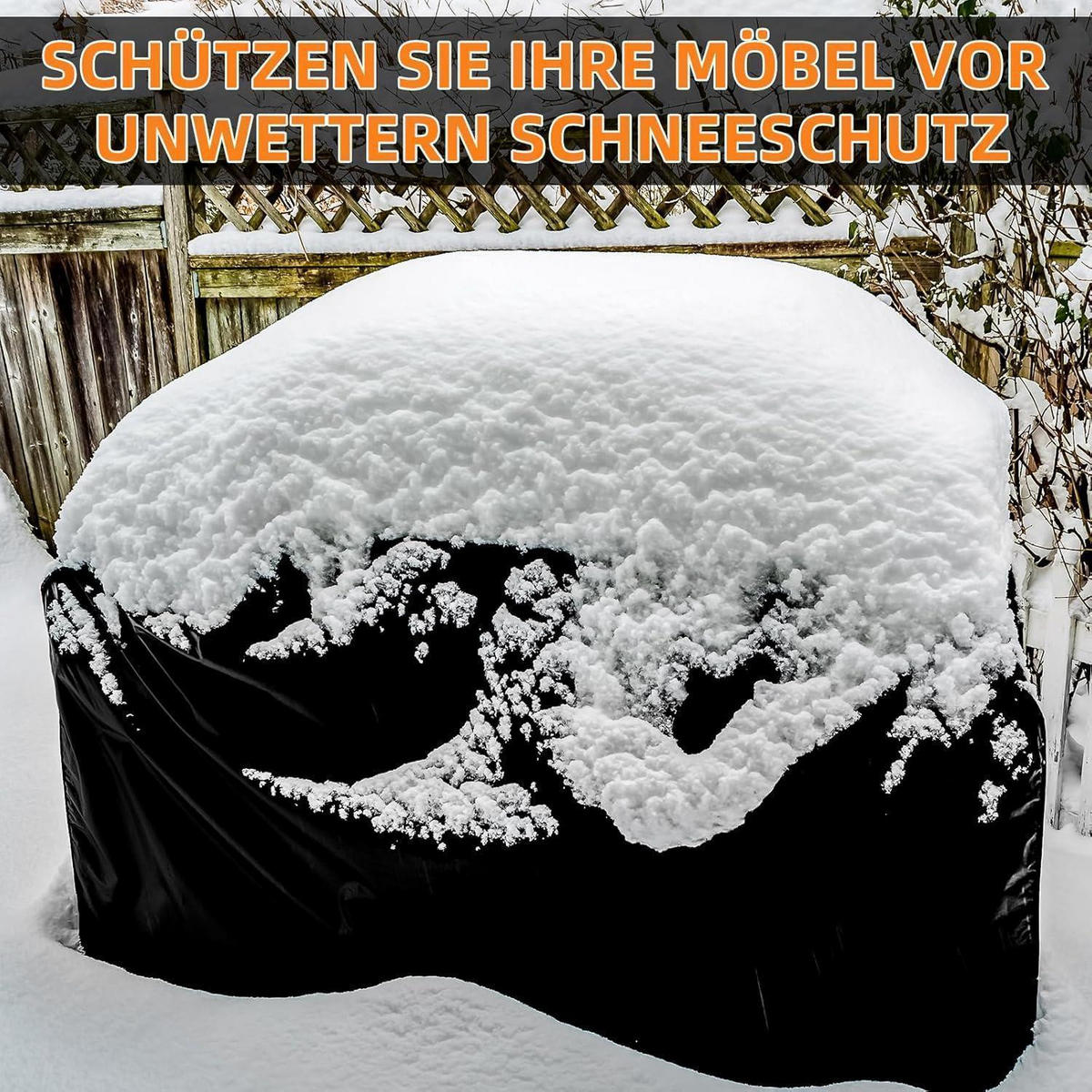 SCHUTZHÜLLE Gartenmöbel 280 x 204 x 106 cm 420D Oxford Wasserdicht - Schwarz, Kunststoff (204/106/280cm)