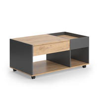 COUCHTISCH Maik Goldkraft Eiche/Anthrazit 110 x 60 cm mit Schublade - Anthrazit/Eiche Wotan, Holzwerkstoff (60/110/49.5cm) - Vicco
