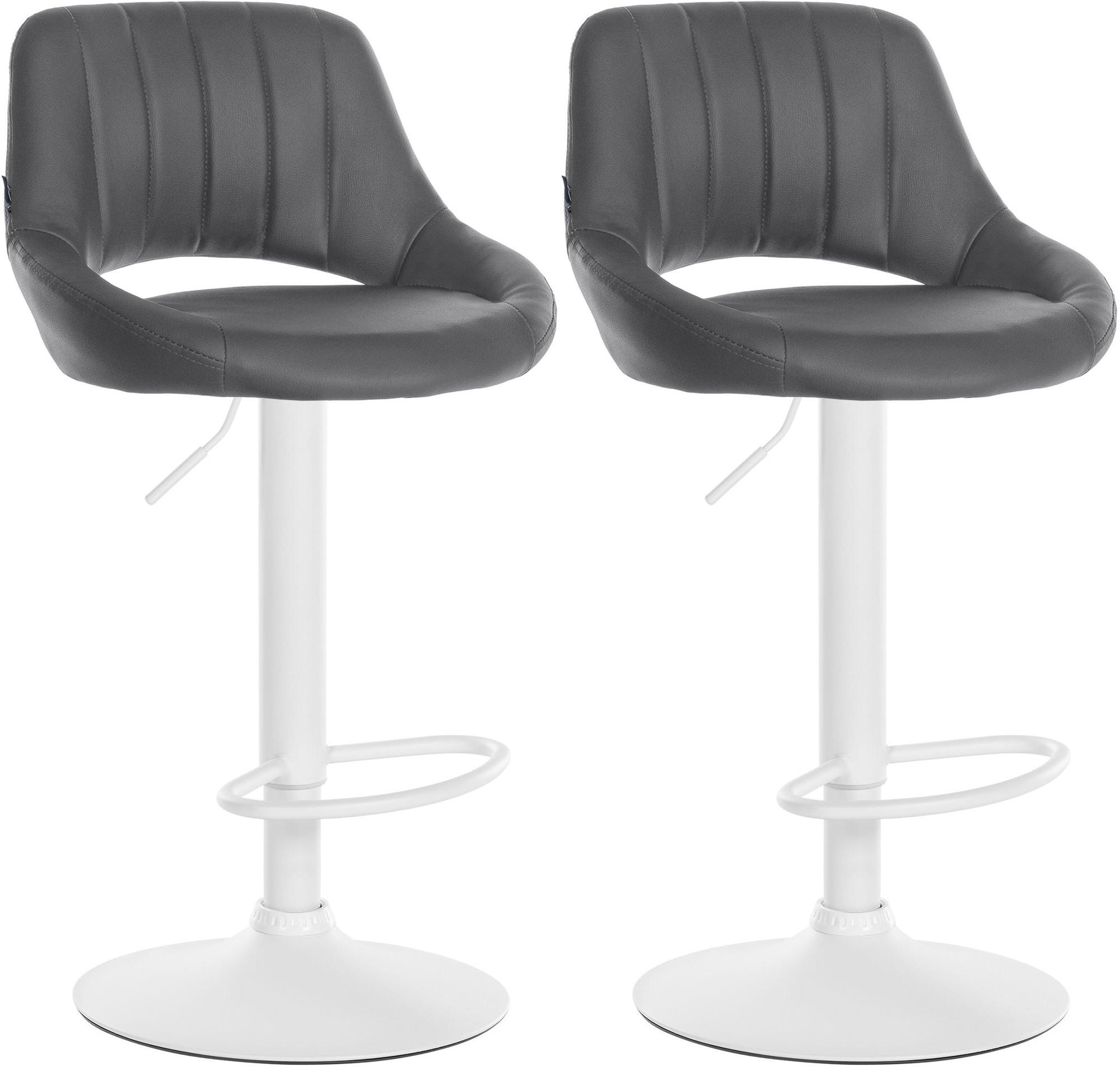 BARHOCKER 2er Set Lederlook grau - Grau, Textil (47/85/48cm) - CLP
