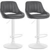 BARHOCKER 2er Set Lederlook grau - Grau, Textil (47/85/48cm) - CLP
